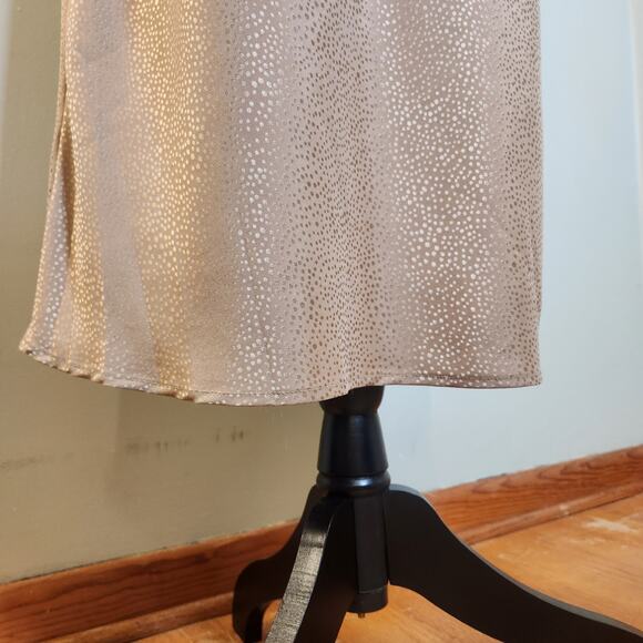 EMMA & MICHELE Satin Leopard Print Slip Midi Dress, Size Medium - Picture 6 of 11
